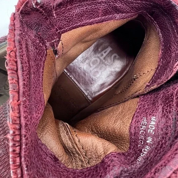 A.S.98 Airstep Avant Garde leather ankle boots red burgundy‎ maroon - Picture 11 of 13